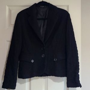 VERSE black, puff-knit, fully lined wool boucle blazer, fits sz 4-6
